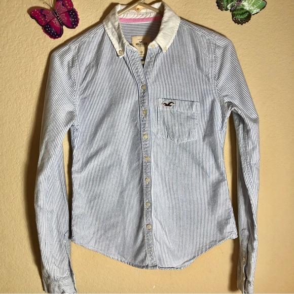 Hollister Tops - Hollister Button Down Long Sleeve Shirt, XS, EUC, pet/smoke free home